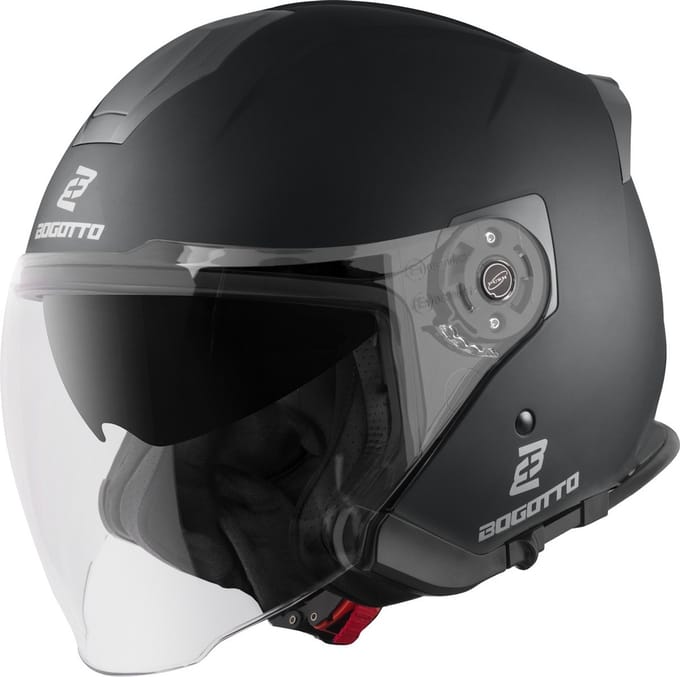 Bogotto H586 Solid Mat Zwart Jethelm - Helm
