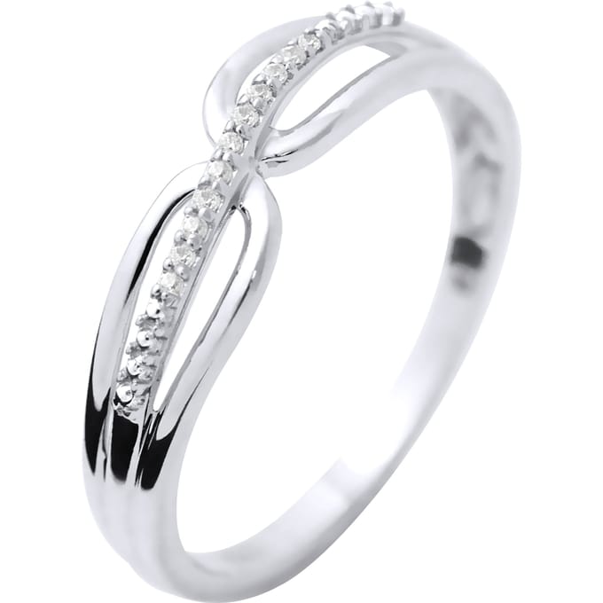 Wave Alliance Diamonds 0.030 Cts White Gold