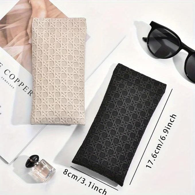 Étui à lunettes de soleil portable à fermeture à pression - Étui à lunettes de soleil en cuir souple, facile à utiliser noir