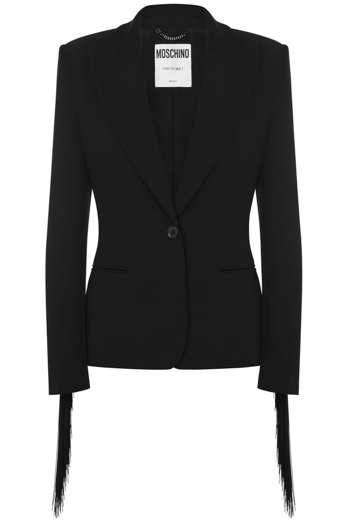 Moschino Fringed Crepe Jacket Black Taglia: 38 | Outlet | Donna | Nero