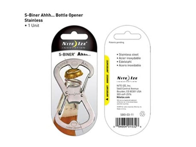 NITE Ize NI-SBO-03-11 S-Biner Ahhh Sleutelkarabijn RVS 1 stuk(s)