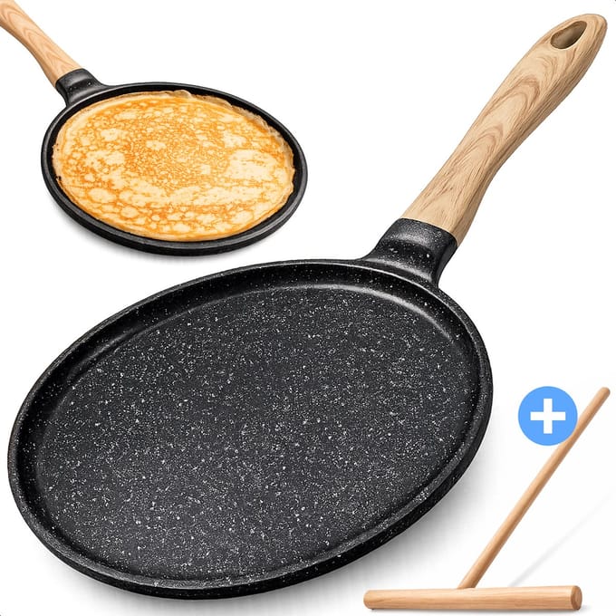 Luft Pannenkoekenpan - Crêpepan - Ø24 cm - incl. Spreider - Inductie - Keramische - Pancake pan