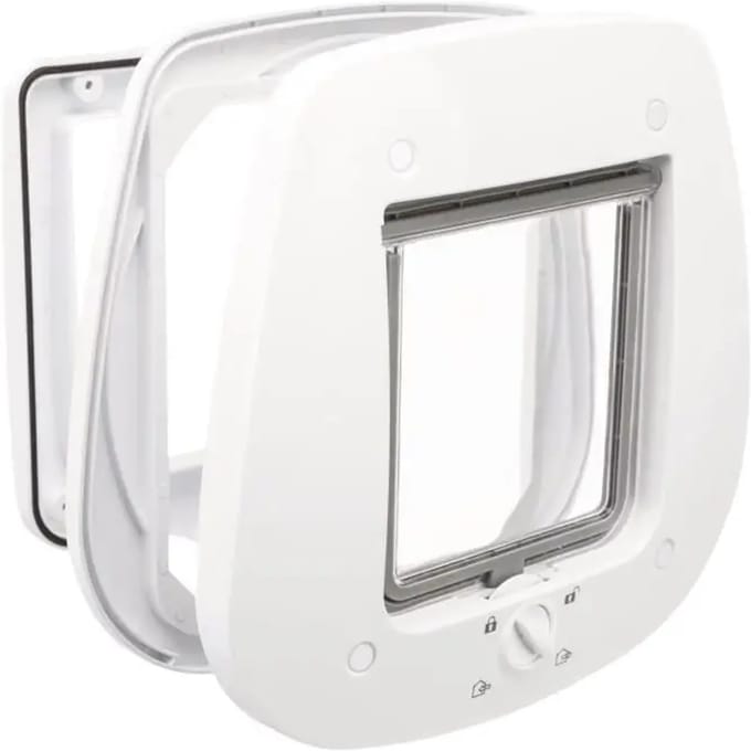 Trixie 4-Way cat flap for Glas doors 27 × 26 cm Wit
