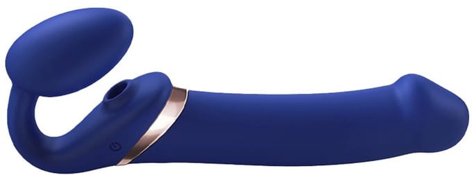 Strap-On-Me - Strapless Strap-on Vibrator Met Luchtdruk Stimulatie - Paars - Maat XL