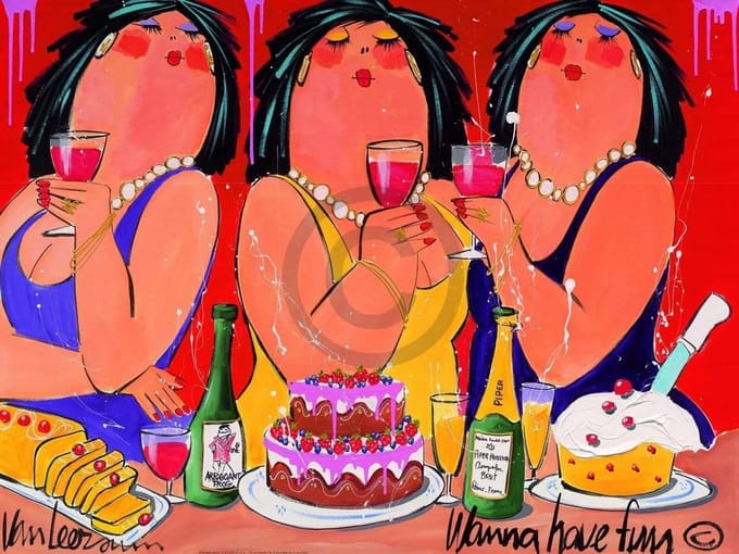 Kunstdruk El van Leersum - Wanna have fun 80x60cm