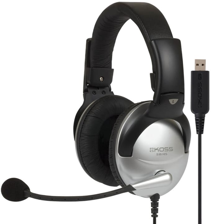 Koss USB Stereo OnEar Headset "SB45", Silver/Black