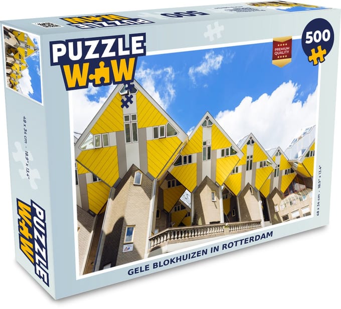Puzzel Rotterdam - Architectuur - Kubus - Geel - Legpuzzel - Puzzel 500 stukjes