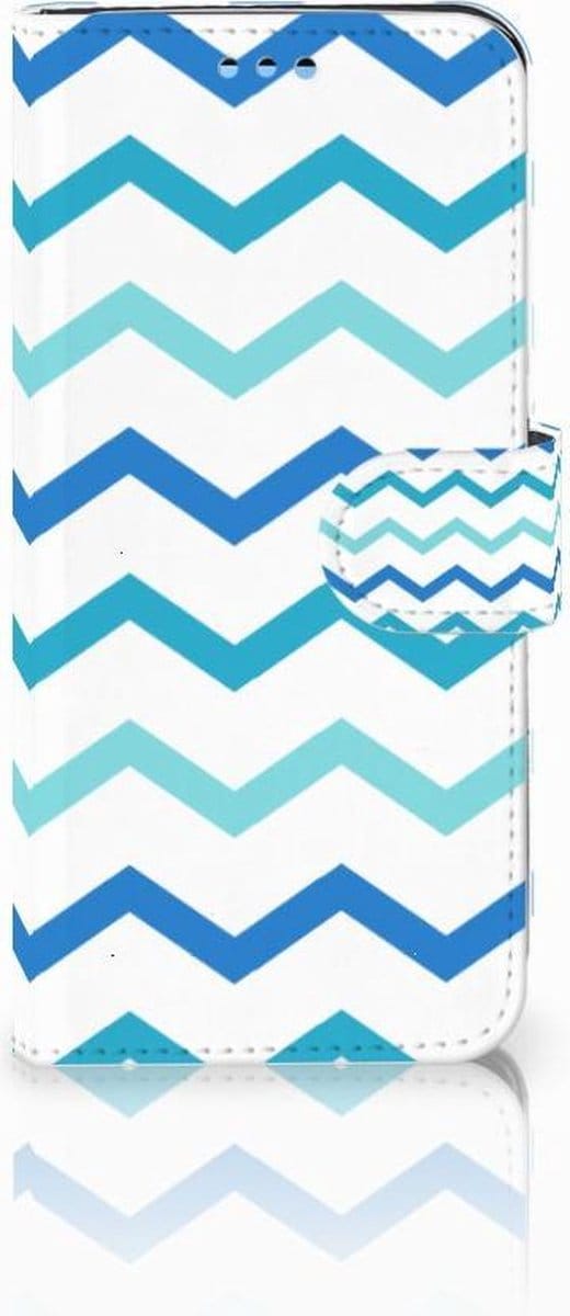 Samsung Galaxy S9 Telefoon Hoesje Zigzag Blauw