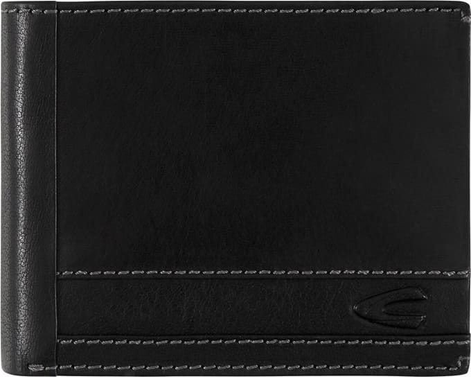 camel active Leren Portemonnee Field Horizontal Wallet Black Zwart
