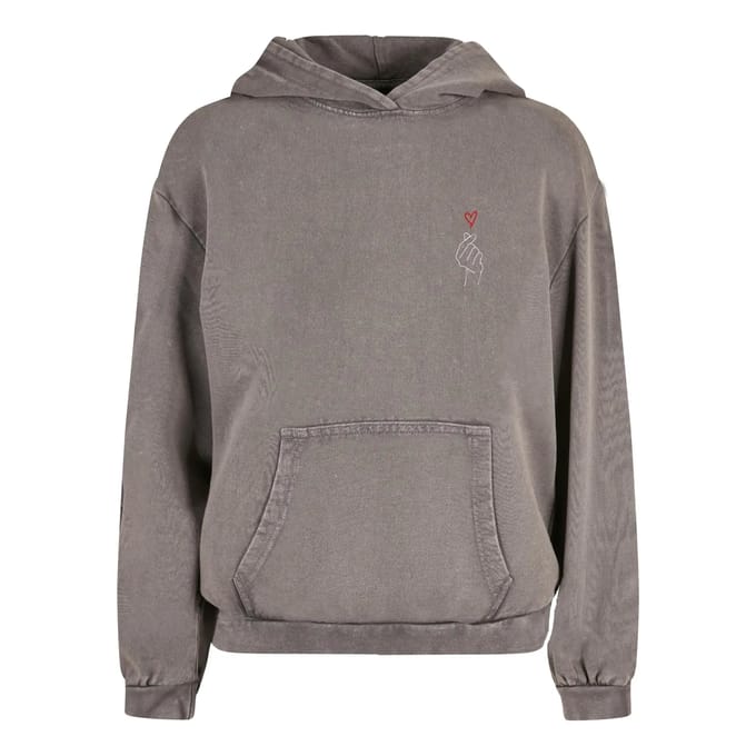Dames sweatshirt Merchcode Heart Acid Washed
