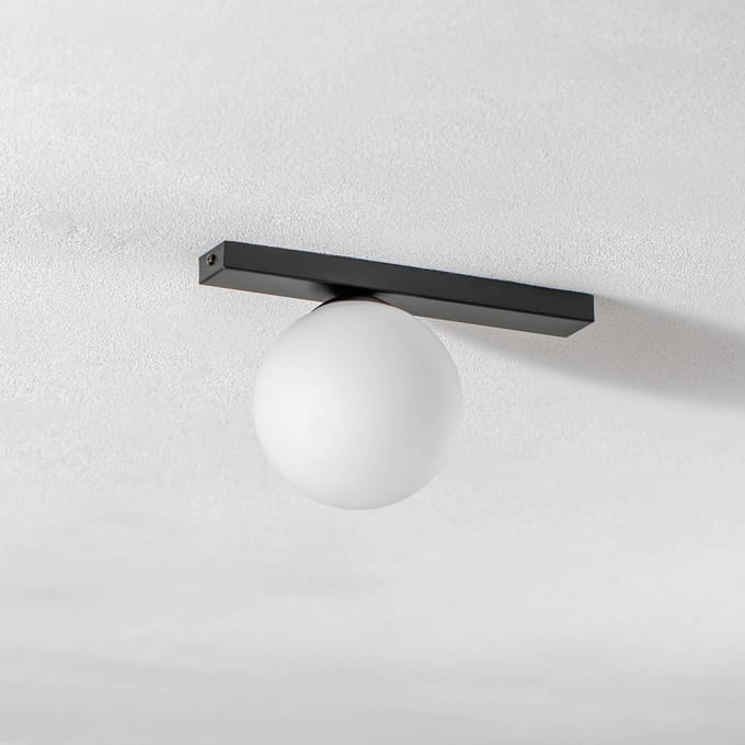 EMIBIG LIGHTING Plafondlamp Fit, zwart/opaal, 1-lamp