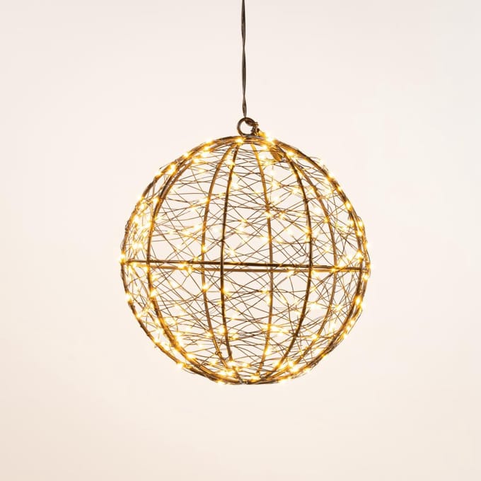 LED Bol Metaal Kerstverlichting | 200 LEDs Knipperfunctie | Ø 18 cm | Classic Warm Wit | Anna's Collection