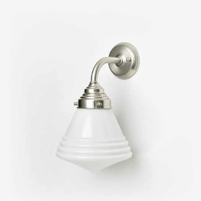 Wandlamp Luxe School Small Curve Matnikkel - Art Deco Trade