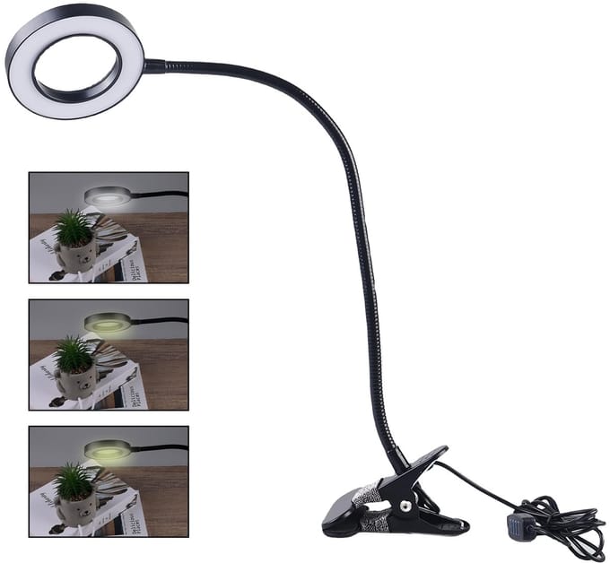 Unyqoos® Flexibele USB-klem vergrootglaslamp met verstelbaar licht en vergroting