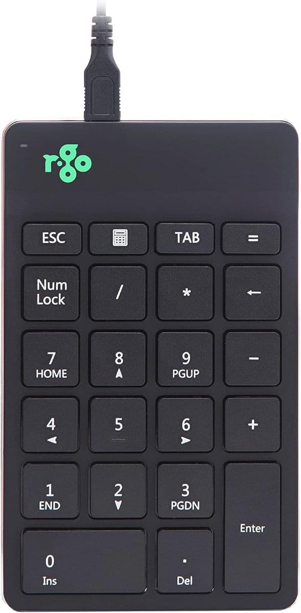 Ergonomisch Draadloos Numeriek Toetsenbord met USB-C, Met Pauze Software