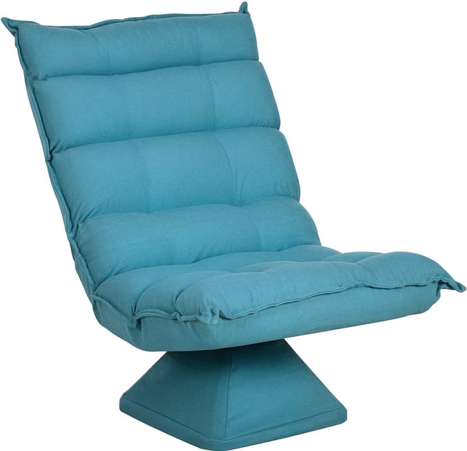 HOMCOM - Vloerstoel - Staal - Polyester - Blauw