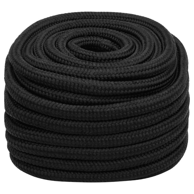 vidaXL - Boottouw - 20 - mm - 100 - m - polypropeen - zwart