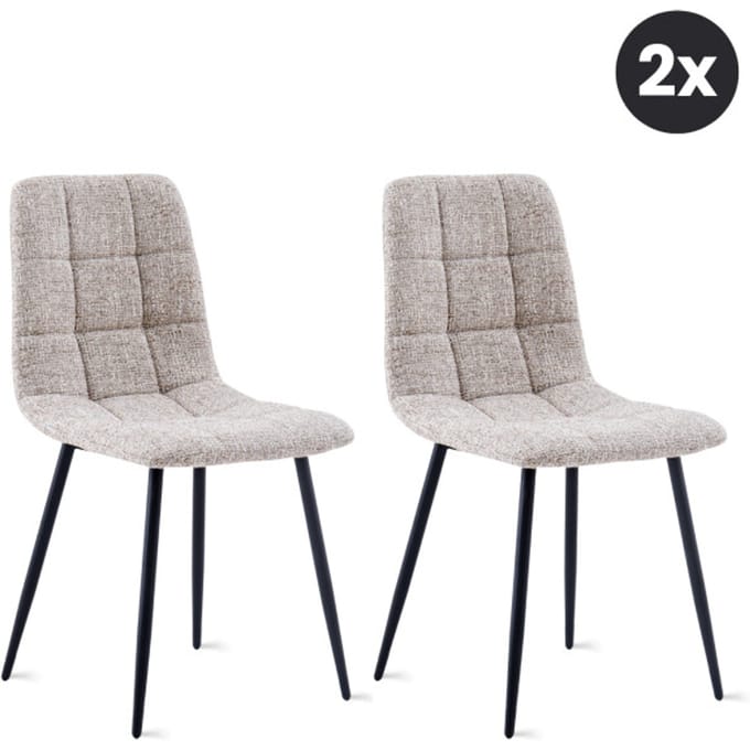 HomeMixx 2x Eetkamerstoel Yerevan – Dune (Beige) – Set van 2