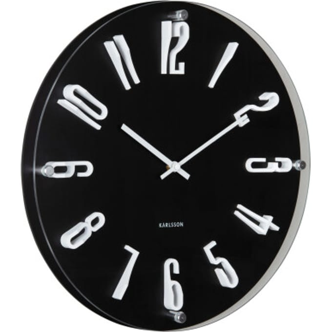 Karlsson Wandklok Esencia Elevated - Zwart - Ø40cm - Wandklok Modern