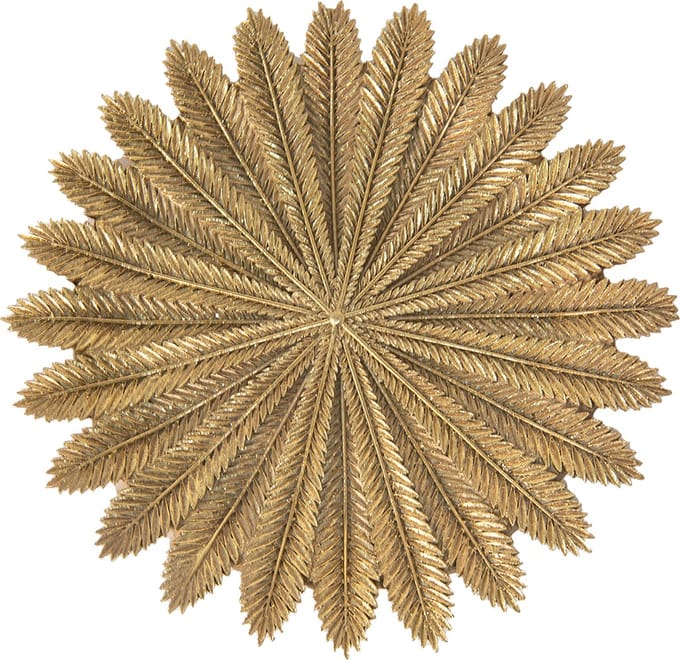 Clayre & Eef Decoratie schaal Ø 25x1 cm Goudkleurig Polyresin Takken