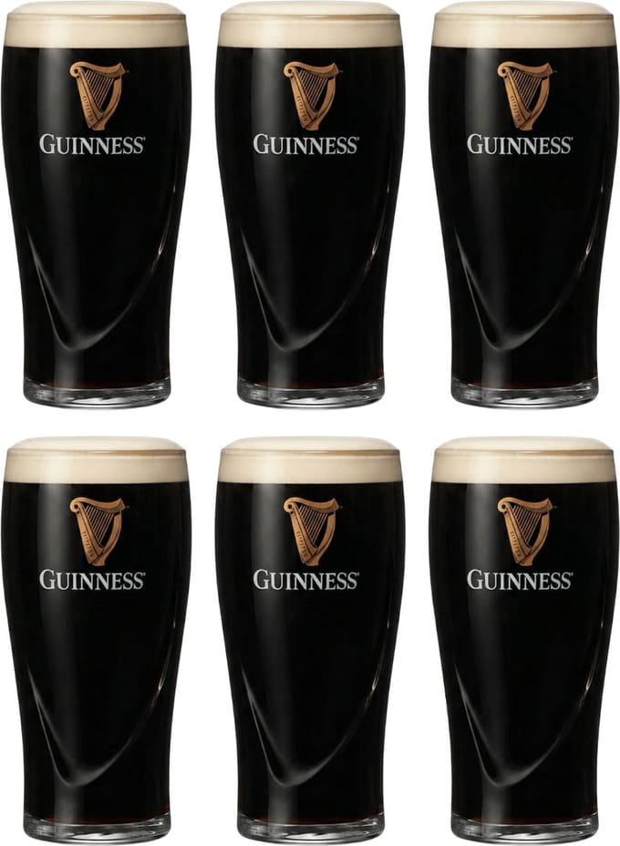 Guinness Bierglazen Pint 500 ml - 6 Stuks
