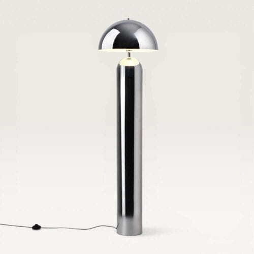 LUSENZ Asteri - Design Retro Staande lamp Chroom Metaal 150 cm - Woonkamer lamp -  E27 fitting - Met voetschakelaar