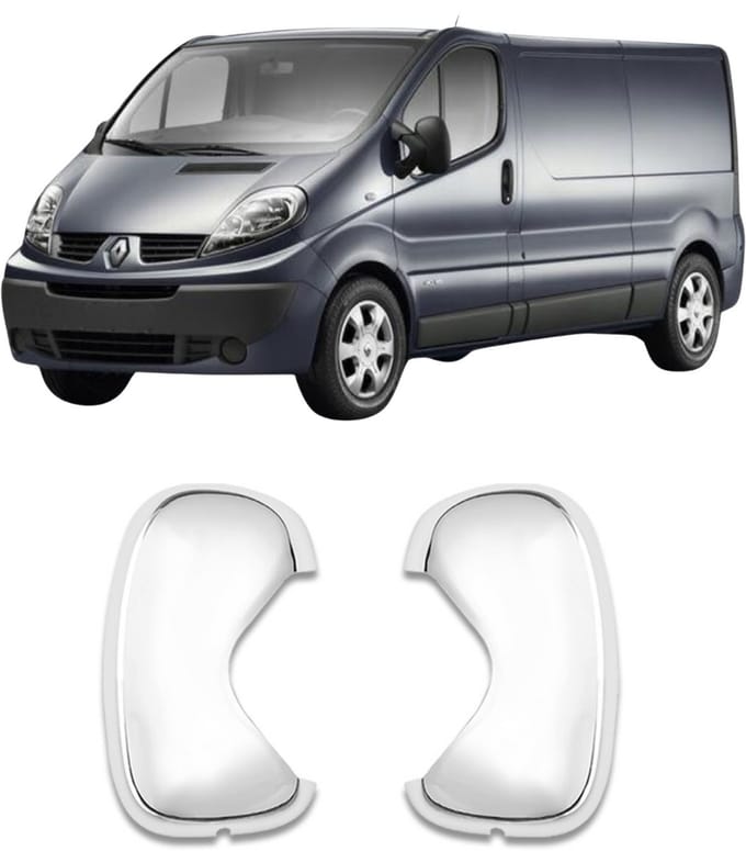 Spiegelkappen, ABS-kunststof, chroom, Opel Vivaro 2001-2010