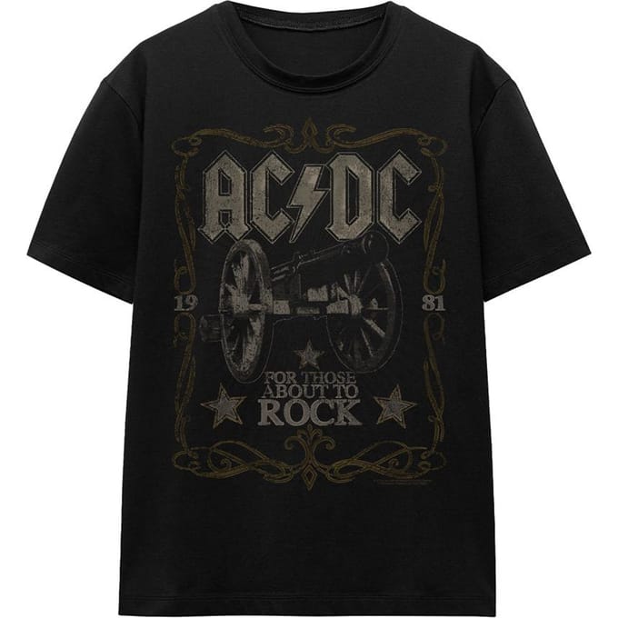 AC/DC Unisex volwassen Rock Label T-shirt (Zwart)