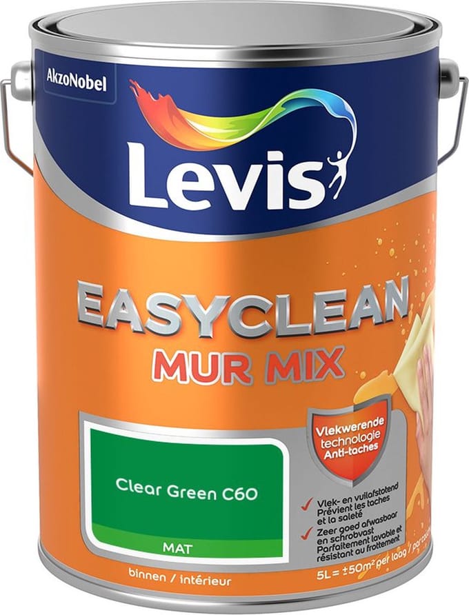 Levis - Easyclean Mur Mat Mix - Clear Green C60 - Mengverf - 5 L