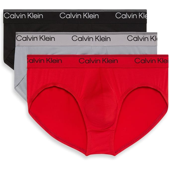 Calvin Klein Hip Brief 3-pack Black/sleet/adrenaline Rush Maat: M | Onderbroeken Outlet | Heren | Zwart