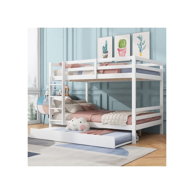 Stapelbedden - MUVOE - 140x200cm - Wit - Slaapbank - Robuuste constructie wit