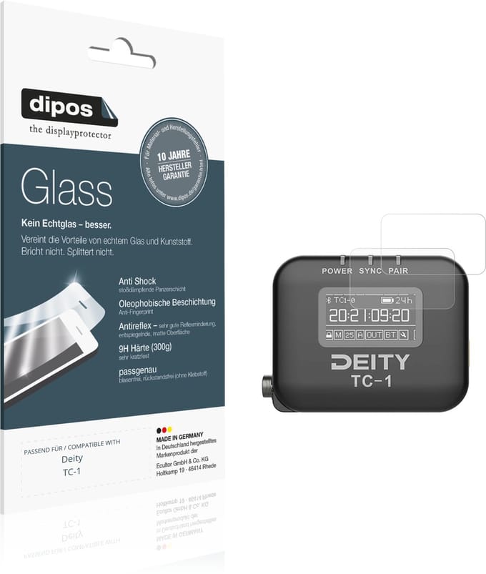 dipos – 2x Matte Pantserfolie geschikt voor Deity TC-1 | 9H Screenprotector