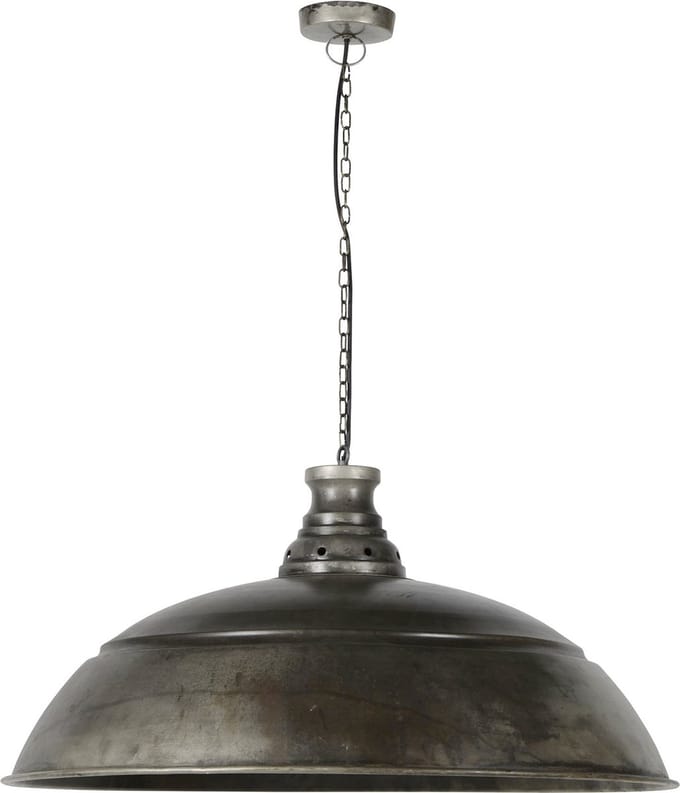 Dimehouse Industriële Hanglamp Leonard Ø80 Rond 1-lichts - Zilver - Industrieel