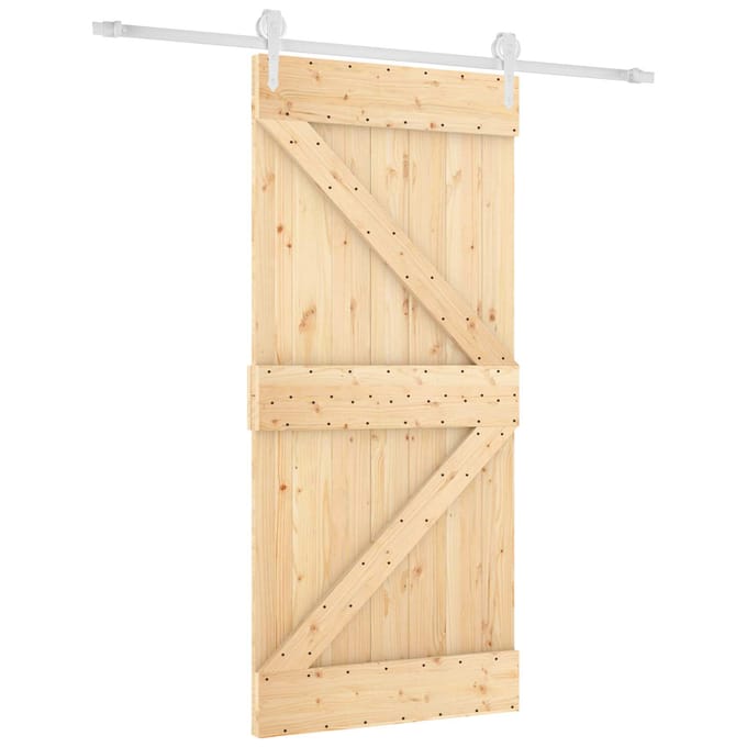 vidaXL - Schuifdeur - 95 - x - 210 - cm - Massief - Pine - Hout - (Onbehandeld)