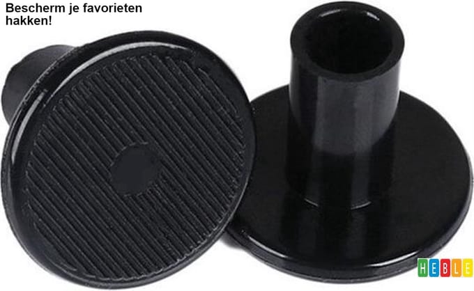 *** 3-Paar Hak Protector Maat S - Cilinder: 0,87x0,87cm - Set Bescherming - Zwart - Hakken - van Heble® ***