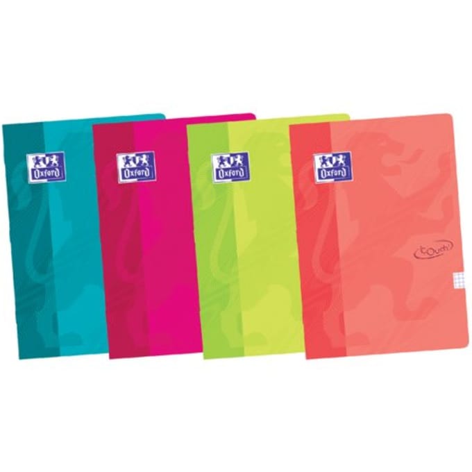 Schrift Oxford School Touch A4 ruit 10x10mm 72 pagina's 80gr assorti