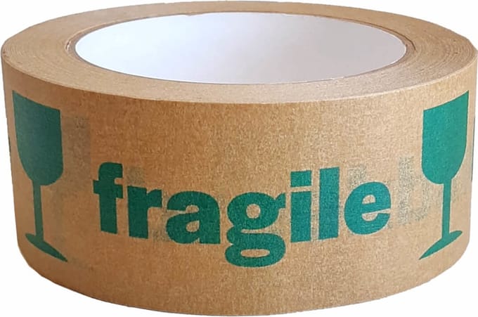Papieren tape Breekbaar/Fragile 50mmx50mtr