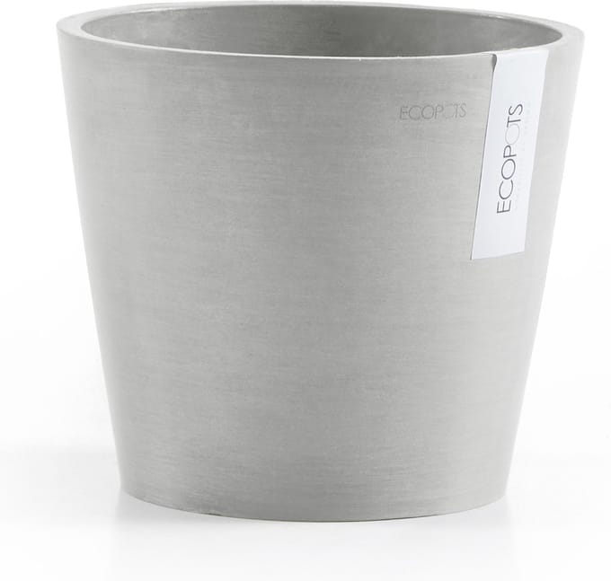 Ecopots Amsterdam 20 - White Grey - Ø20 x H17,1 cm - Ronde witgrijze bloempot