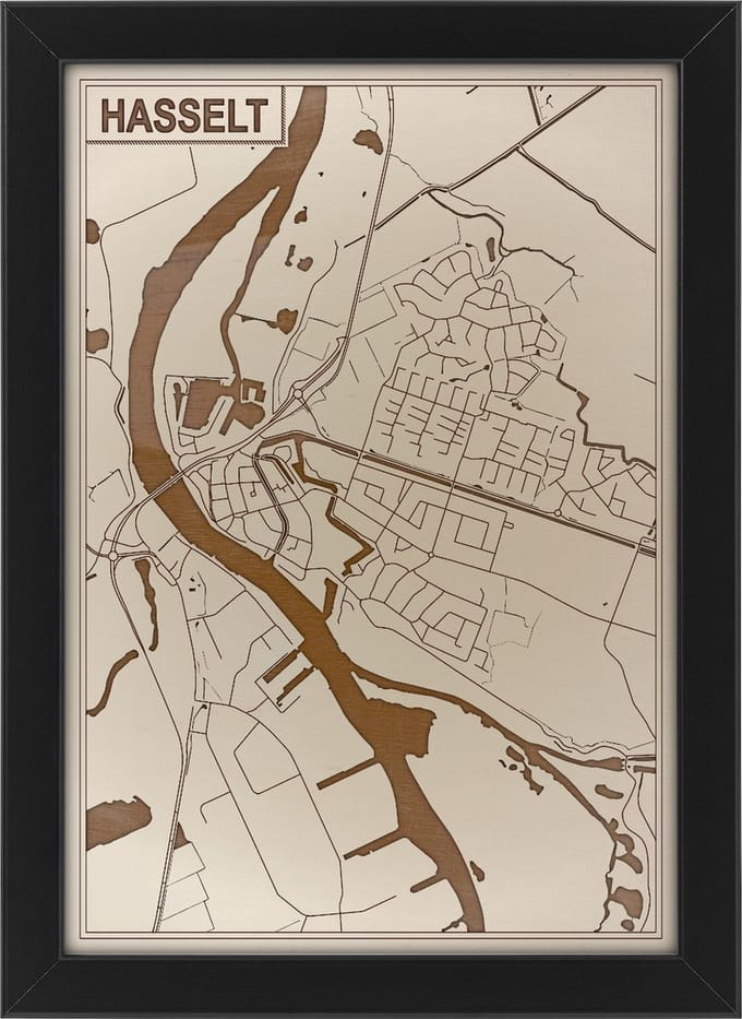 Houten stadskaart van Hasselt