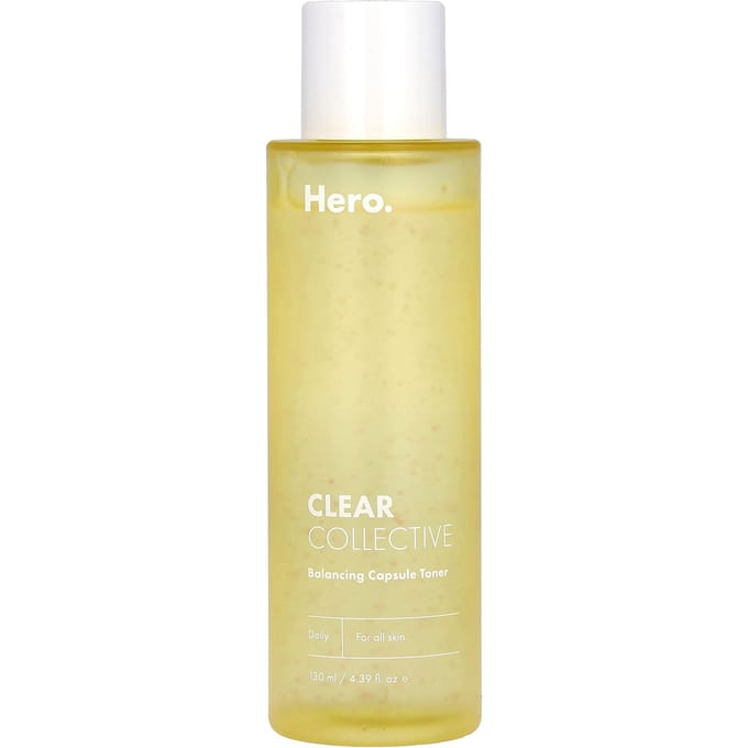 Hero Cosmetics, Clear Collective, Balancing Capsule Toner, 4.40 fl oz (130 ml) beige