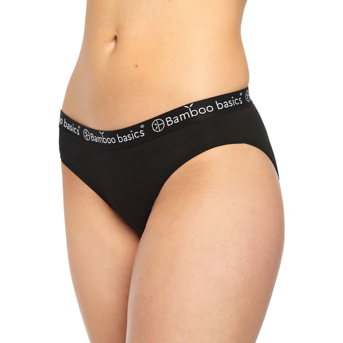 Bamboo Basics Zwarte Slips Yara - 3-pack - Maat S - Bamboe Ondergoed Dames - Bamboe Slips Dames
