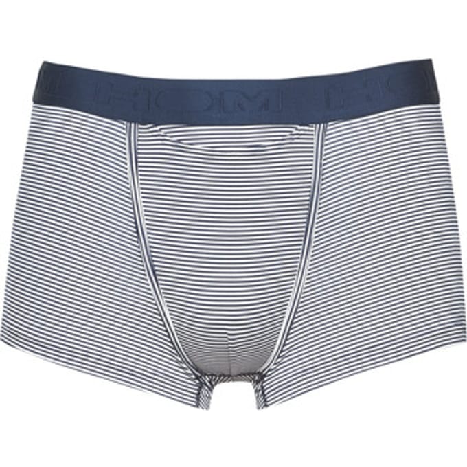 HOM - Simon Boxer Briefs HO1 (1-pack) - Heren Boxer met horizontale gulp - Navy/Wit gestreept - Maat S