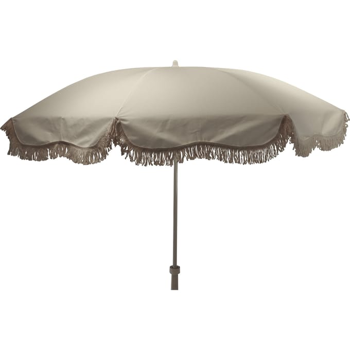 Jan Kurtz Retro parasol met franjes - wit