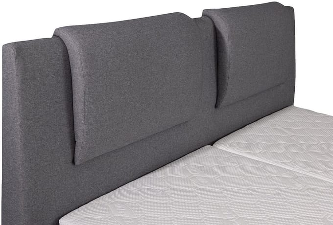 Vente-unique Boxspringbed stof lichtgrijs 2 x 80 x 200 cm
