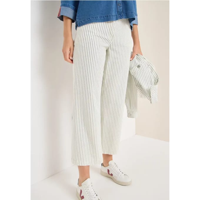 Gestreepte jeans met Wide Legs
