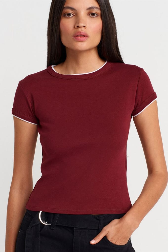 Dames Slim Fit Katoenen Crop T-Shirt
