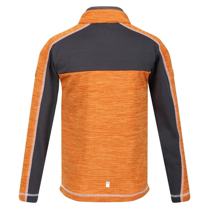 Regatta Kinderen/Kinderen Hewley Recycled Half Zip Fleece Top (Oranje peper/Grijs)