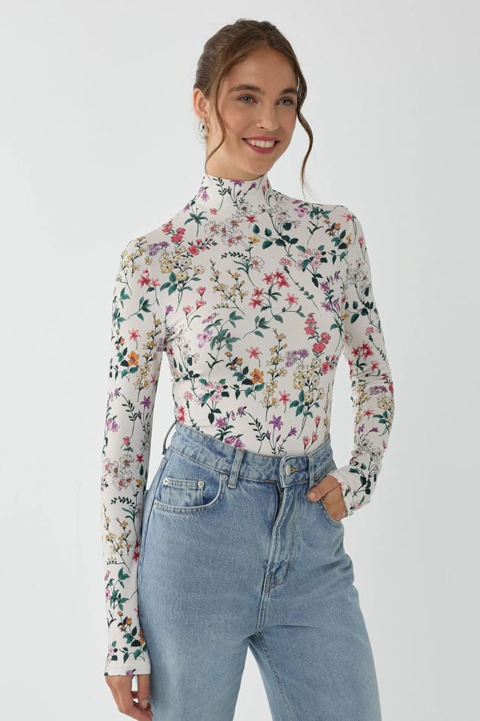 Bloemenprint Lange Mouwen Trui