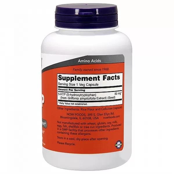 Now Foods 5-HTP Capsules - 50 mg - 30 vegan capsules