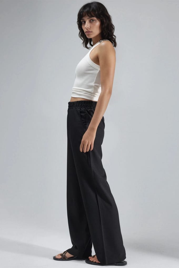 Elastische Taille Rechte Broek